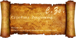 Czirfusz Zsuzsanna névjegykártya